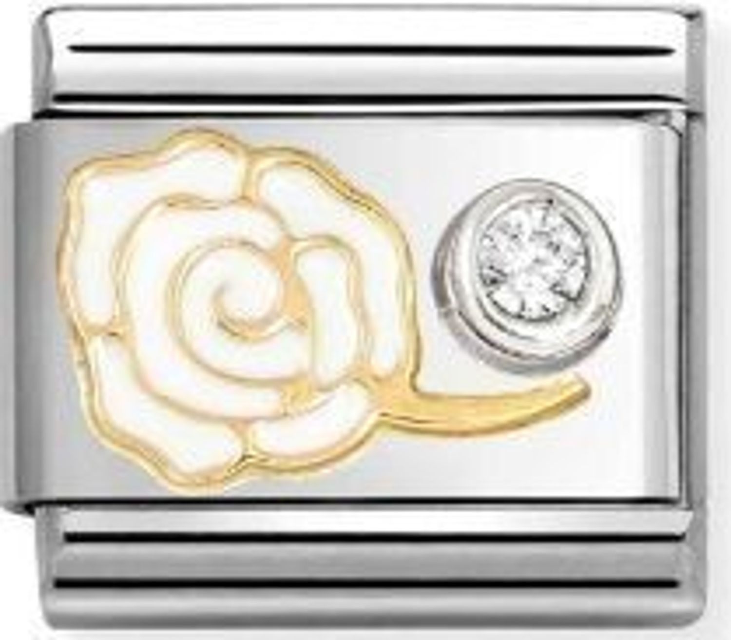 Charms Nomination Link 18K zawieszka złoto Biała Róża 630302 07.jpg